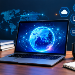 Connected Workspace with Futuristic Tech Glow