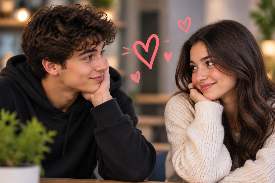 Cozy Café Hearts and Smiles