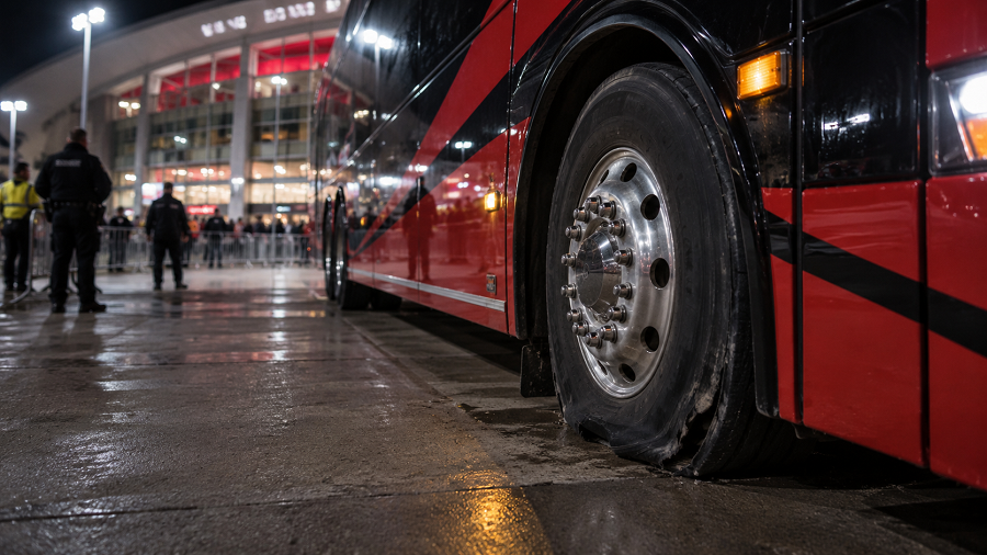 Deflated Coach Outside the Arena