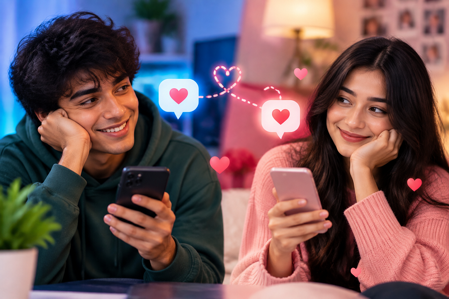 Flirty Hearts Across the Screen